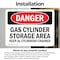 Signmission Gas Cylinder Storage Area Keep All Cylinders Danger Sign, Vinyl Decal, 10in W x 7in L, 2PK OS-2PACK-DS-D-710-L-2055 - alternate 4